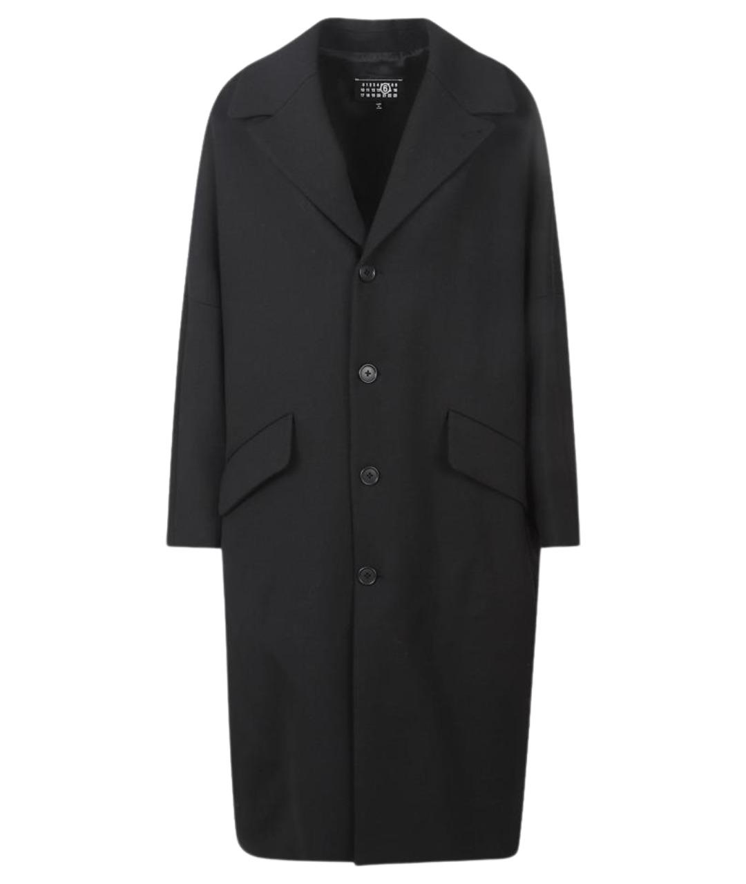 MM6 MAISON MARGIELA Черное полиэстеровое пальто, фото 1