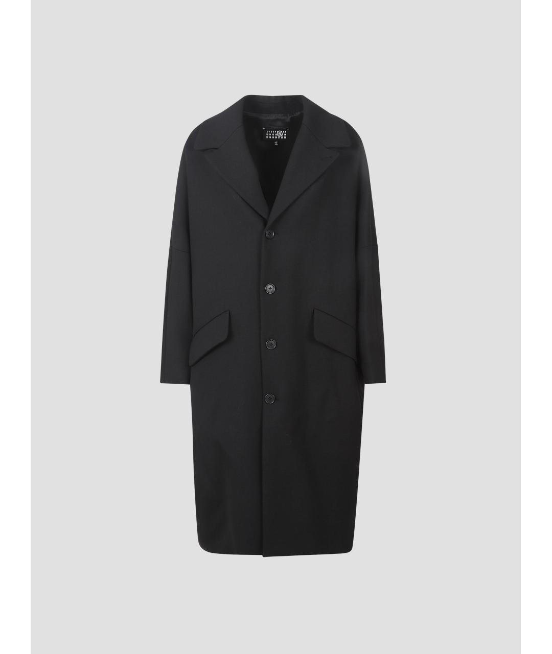 MM6 MAISON MARGIELA Черное полиэстеровое пальто, фото 4