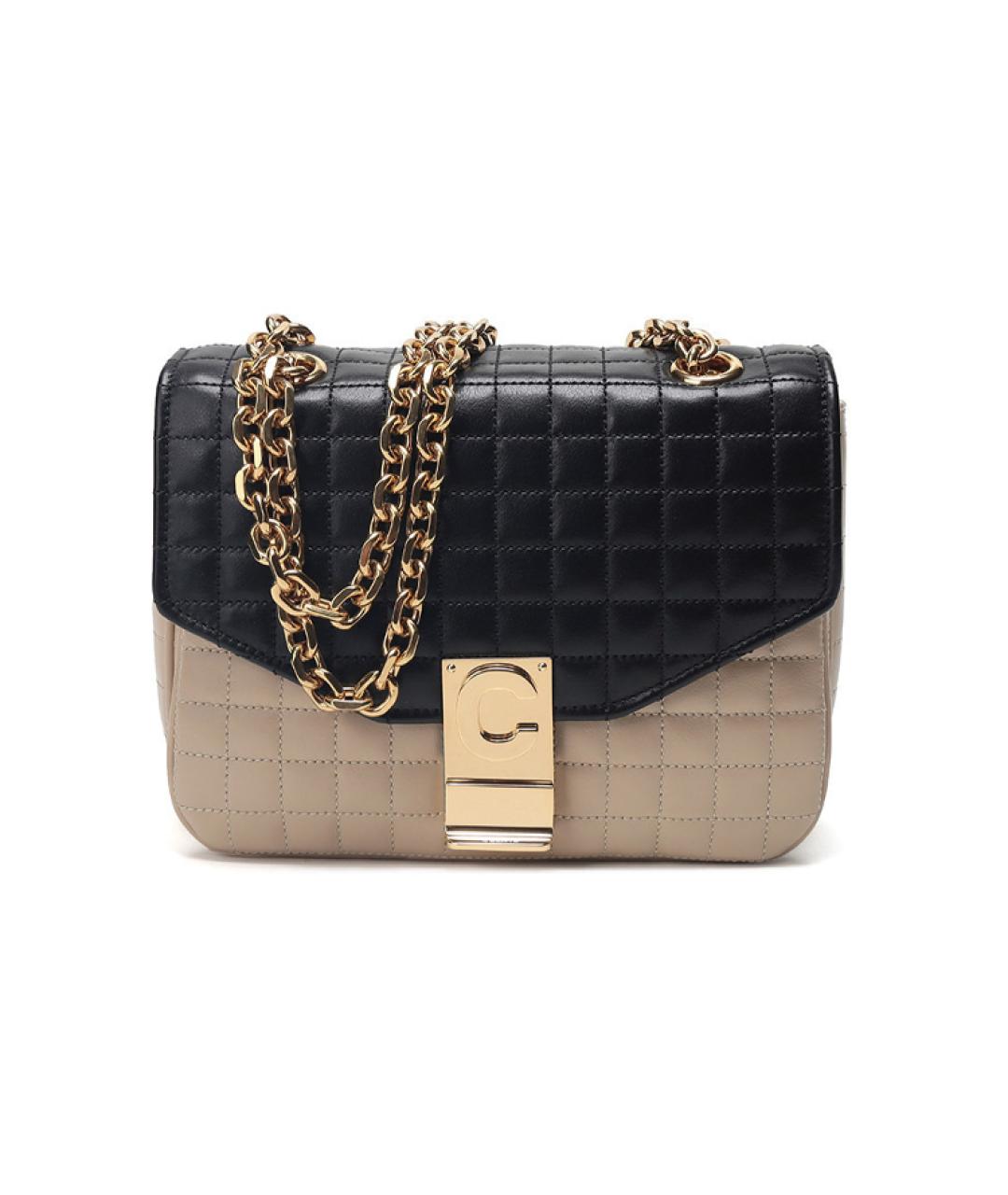 CELINE Бежевая кожаная сумка через плечо, фото 1