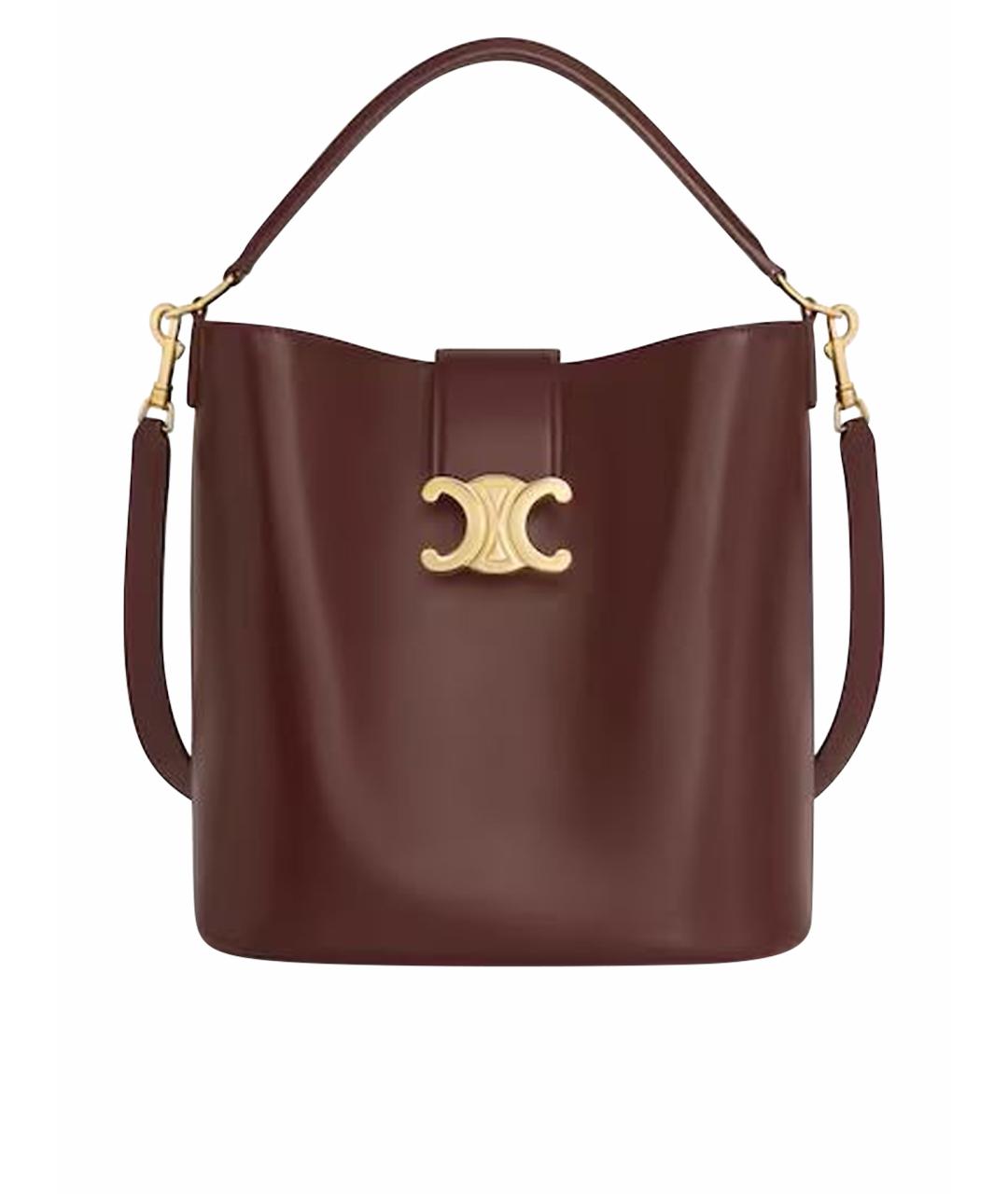 CELINE Коричневая кожаная сумка через плечо, фото 1