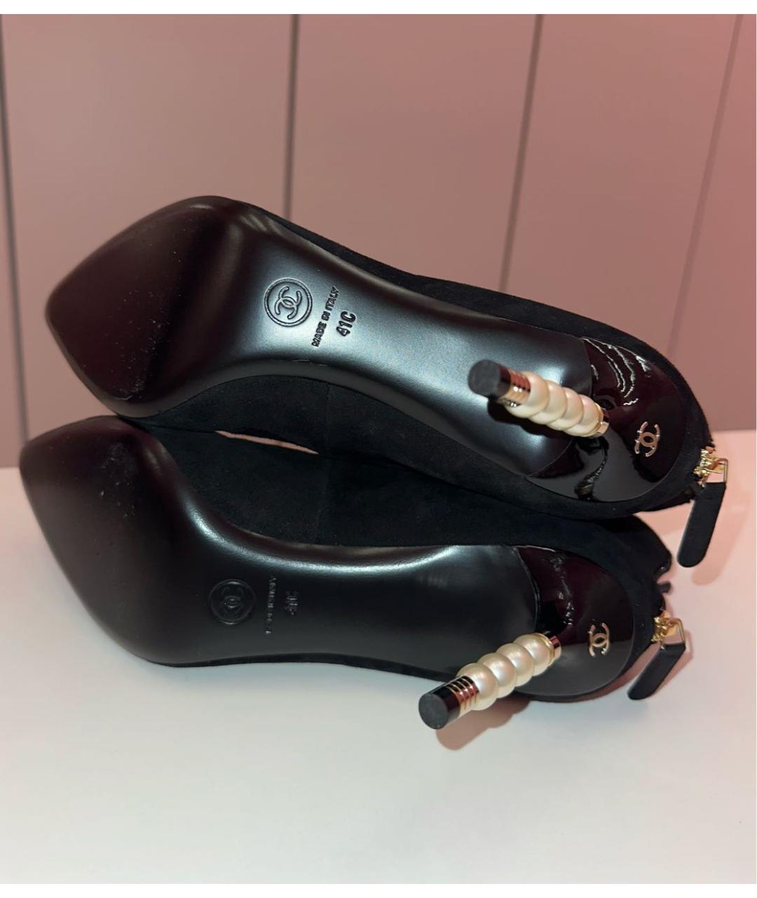 CHANEL Черные замшевые ботильоны, фото 3