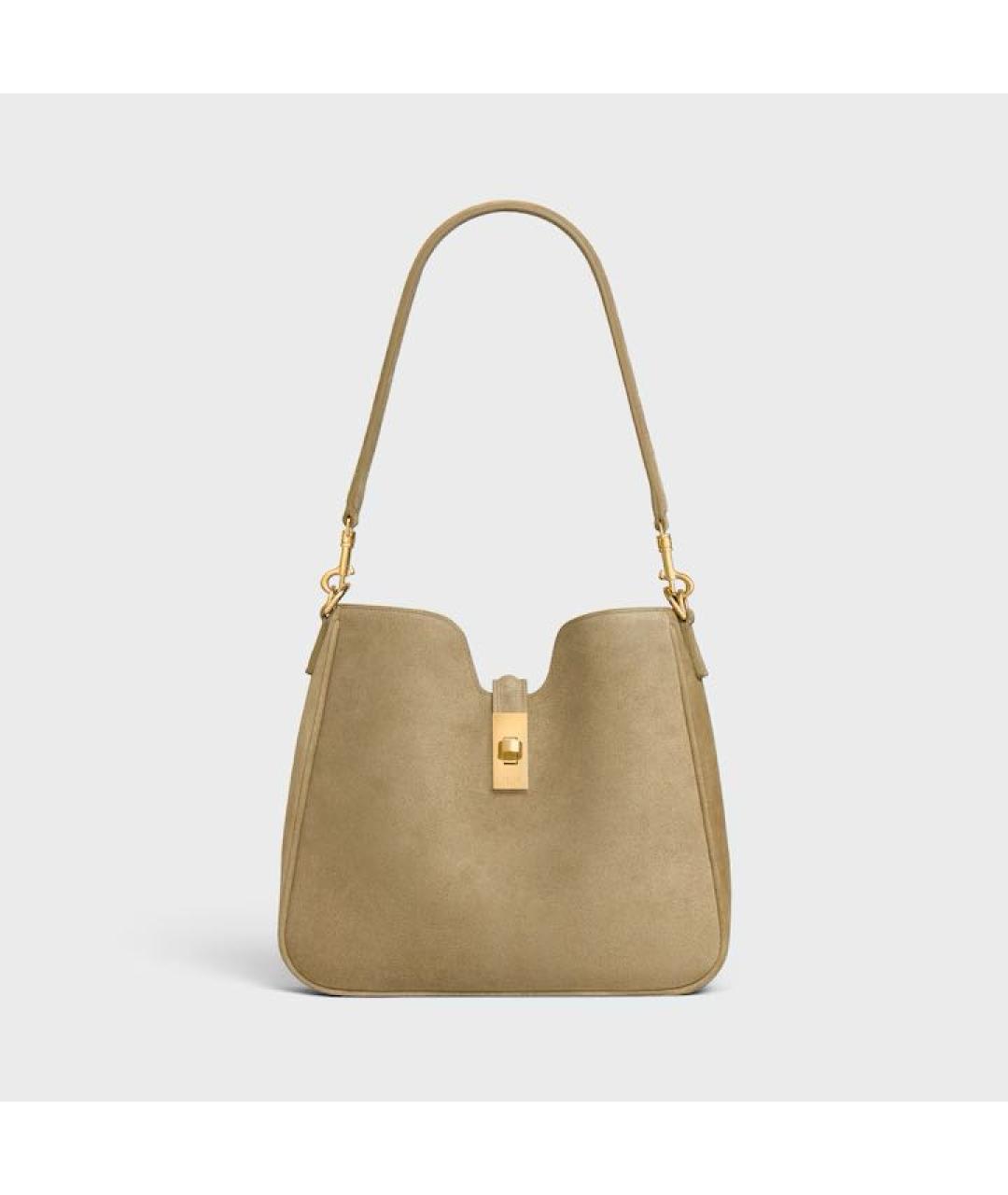 CELINE Бежевая кожаная сумка через плечо, фото 5