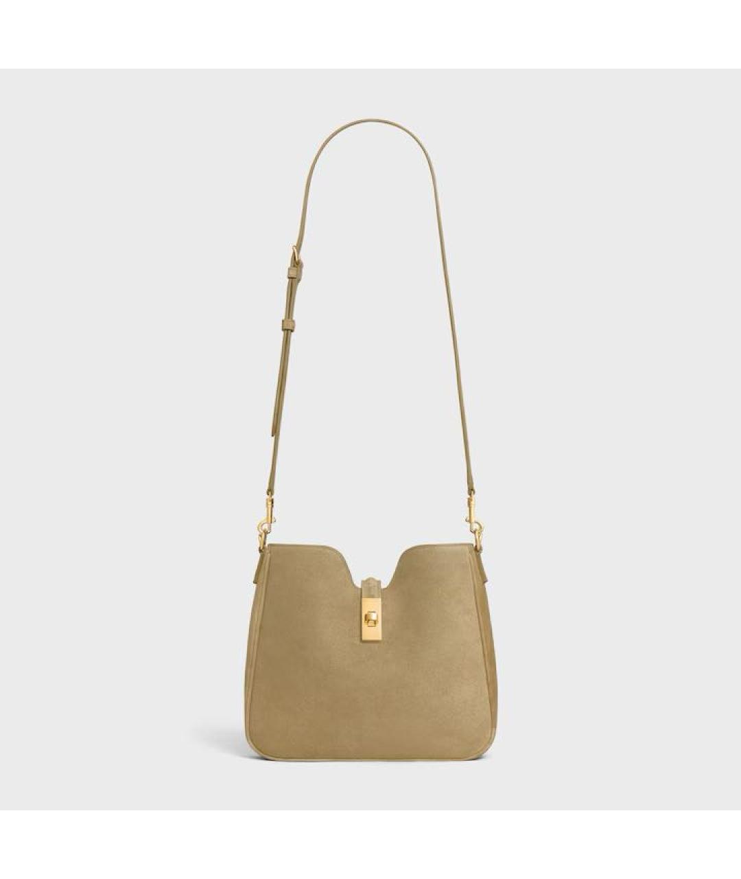 CELINE Бежевая кожаная сумка через плечо, фото 4