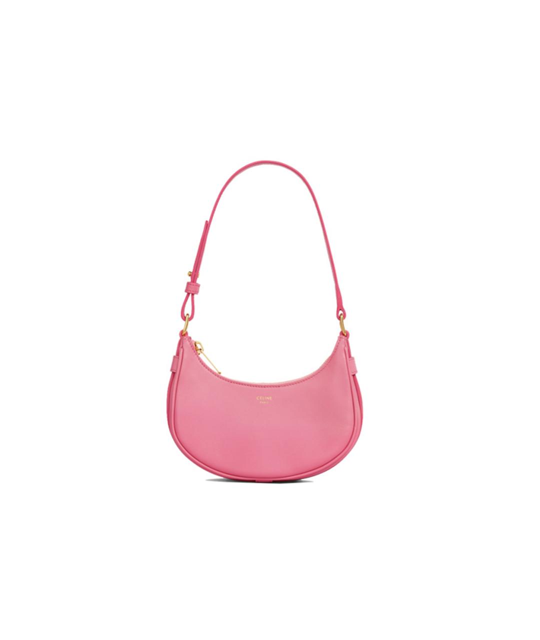 CELINE Розовая кожаная сумка через плечо, фото 6