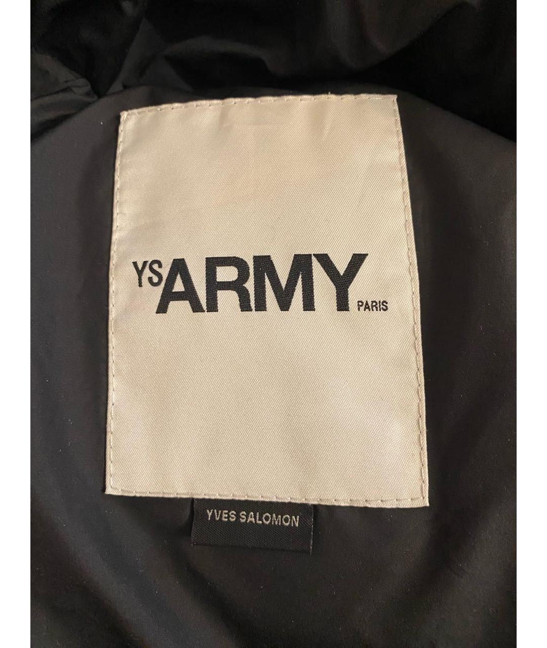 ARMY YVES SALOMON Черный полиэстеровый пуховик, фото 4