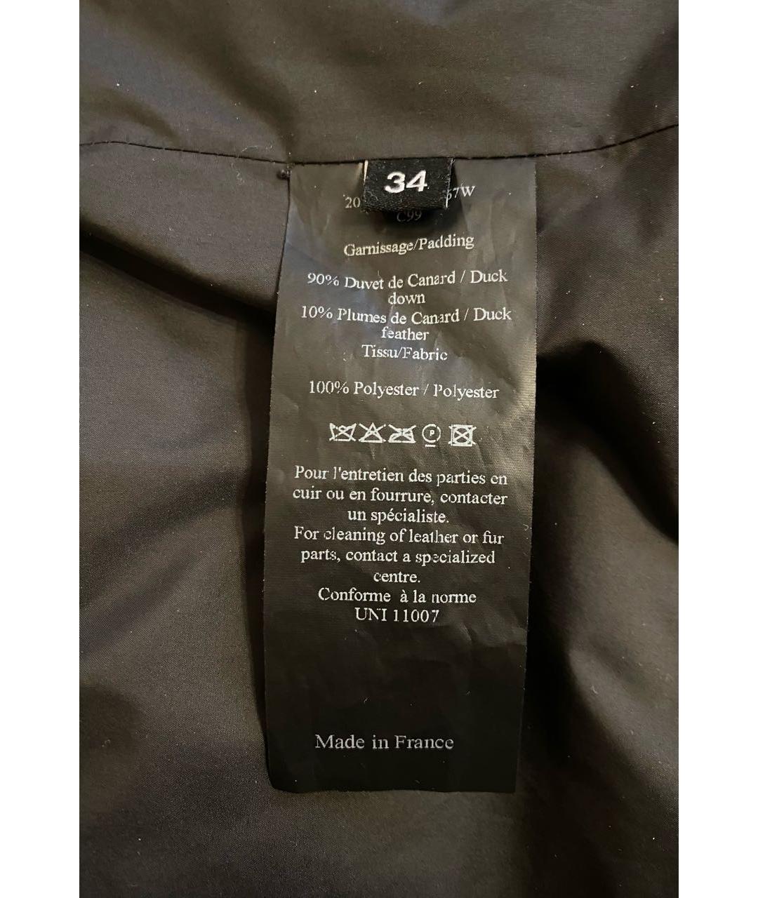 ARMY YVES SALOMON Черный полиэстеровый пуховик, фото 7