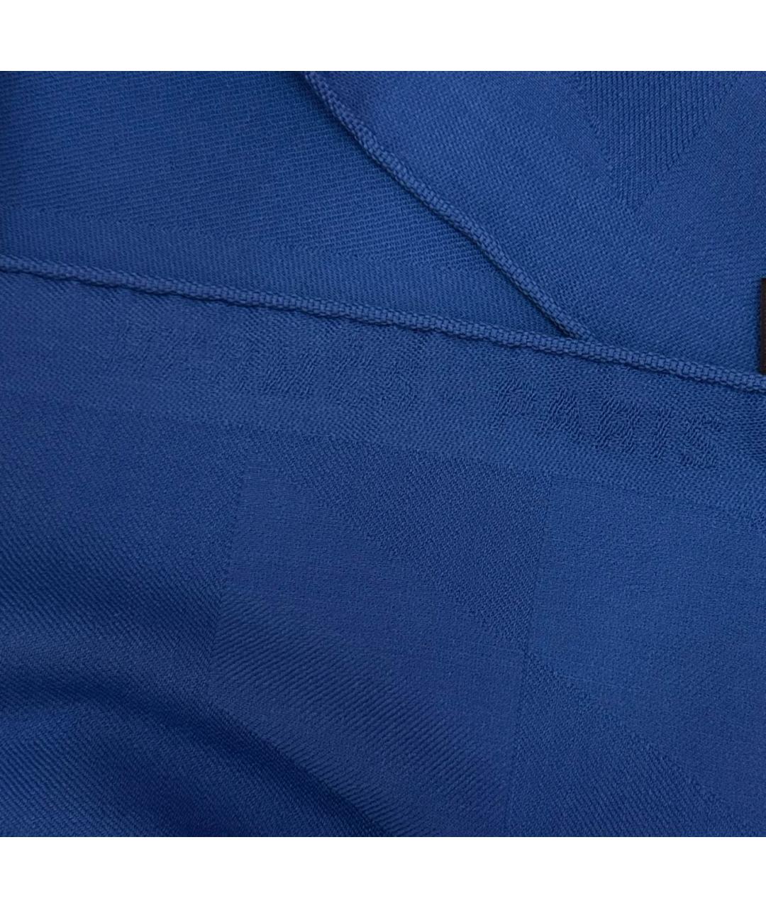 HERMES Синий кашемировый шарф, фото 4