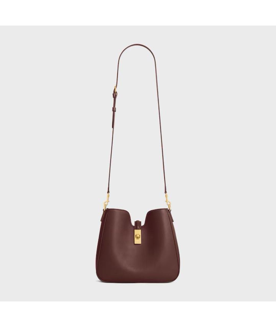 CELINE Коричневая кожаная сумка через плечо, фото 4