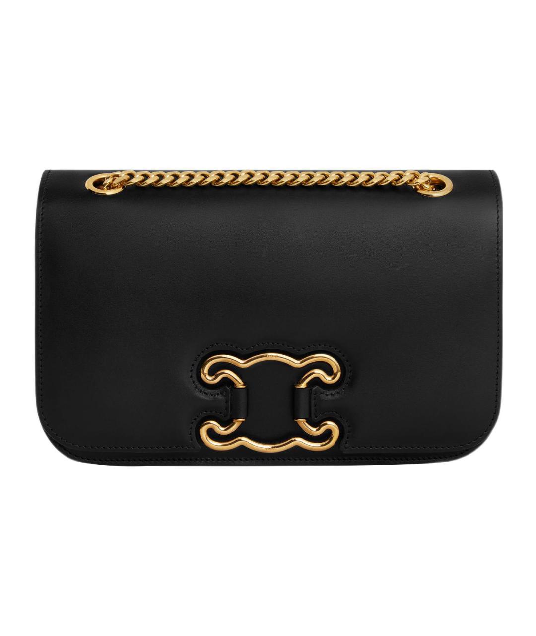 CELINE Черная кожаная сумка через плечо, фото 1