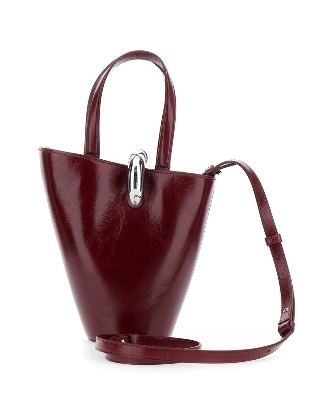 JACQUEMUS Бордовая кожаная сумка тоут, фото 2