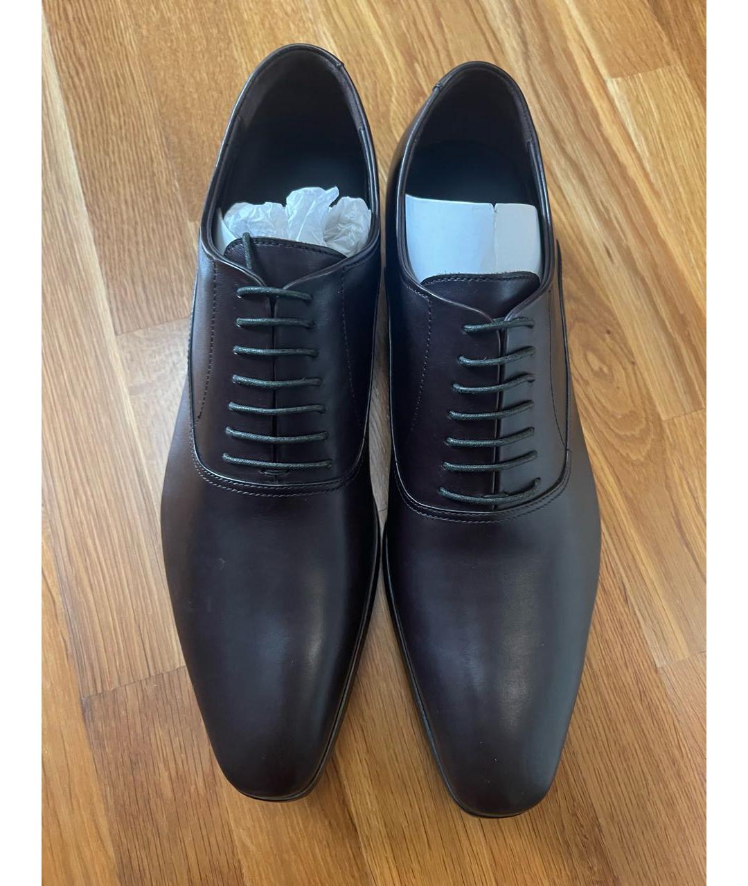 ARMANI COLLEZIONI Коричневые кожаные туфли, фото 4