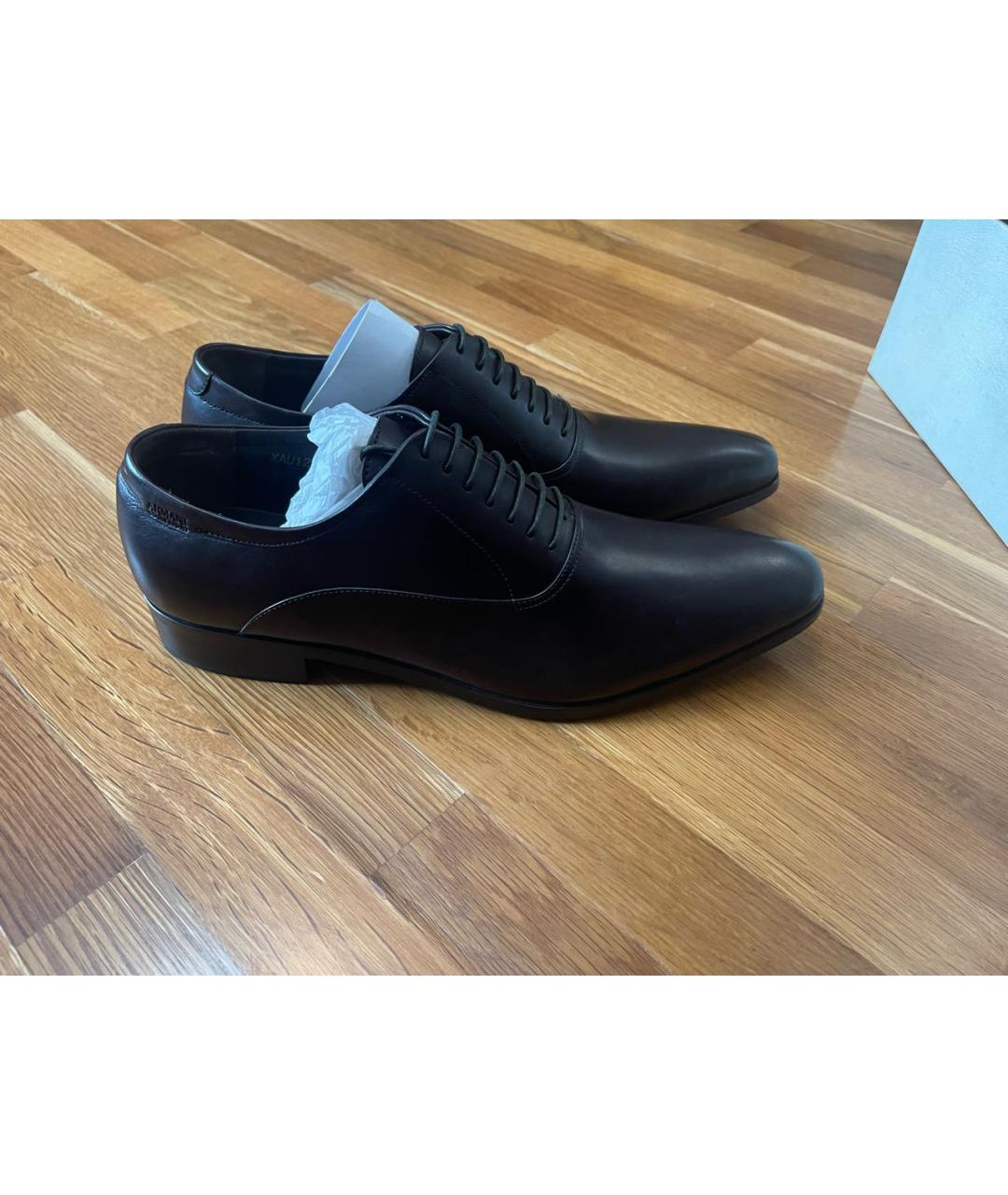 ARMANI COLLEZIONI Коричневые кожаные туфли, фото 3