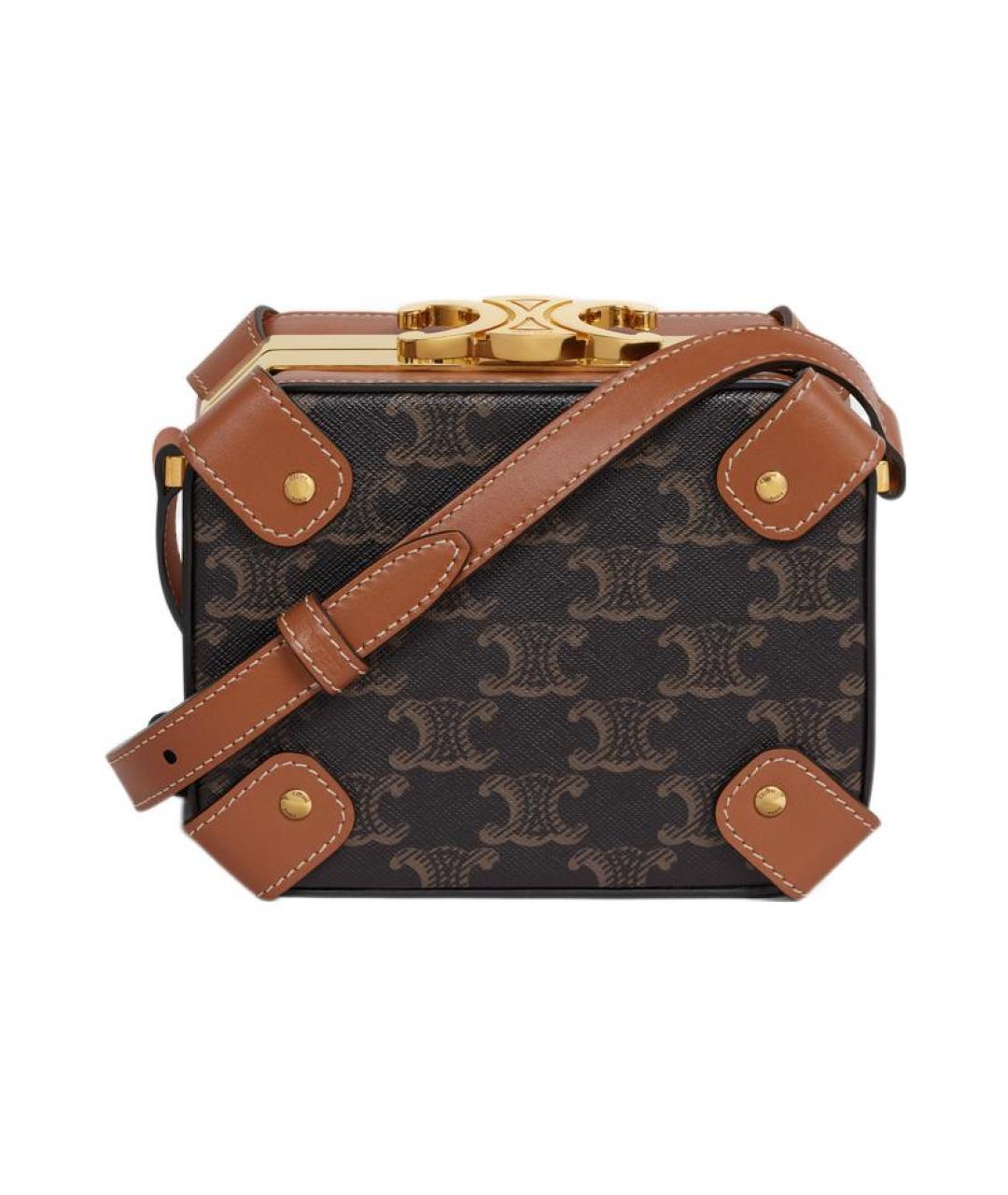 CELINE Коричневая кожаная сумка через плечо, фото 3