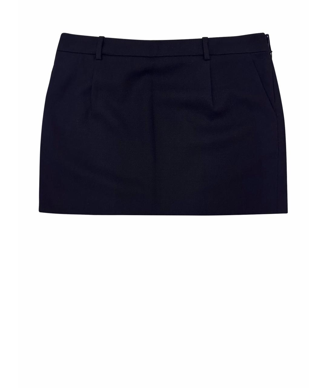 YVES SAINT LAURENT BEAUTY Черная шерстяная юбка мини, фото 5