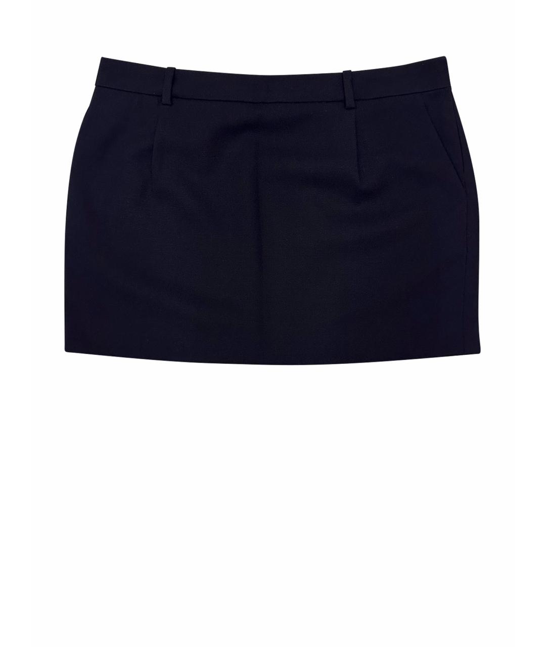 YVES SAINT LAURENT BEAUTY Черная шерстяная юбка мини, фото 1