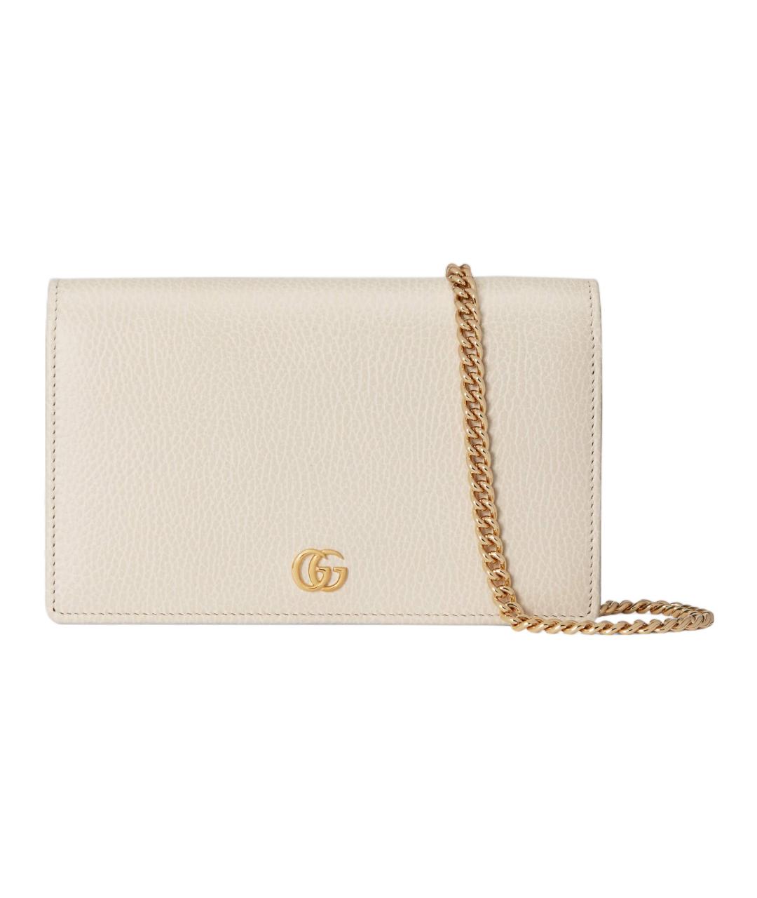 GUCCI Бежевая кожаная сумка через плечо, фото 1