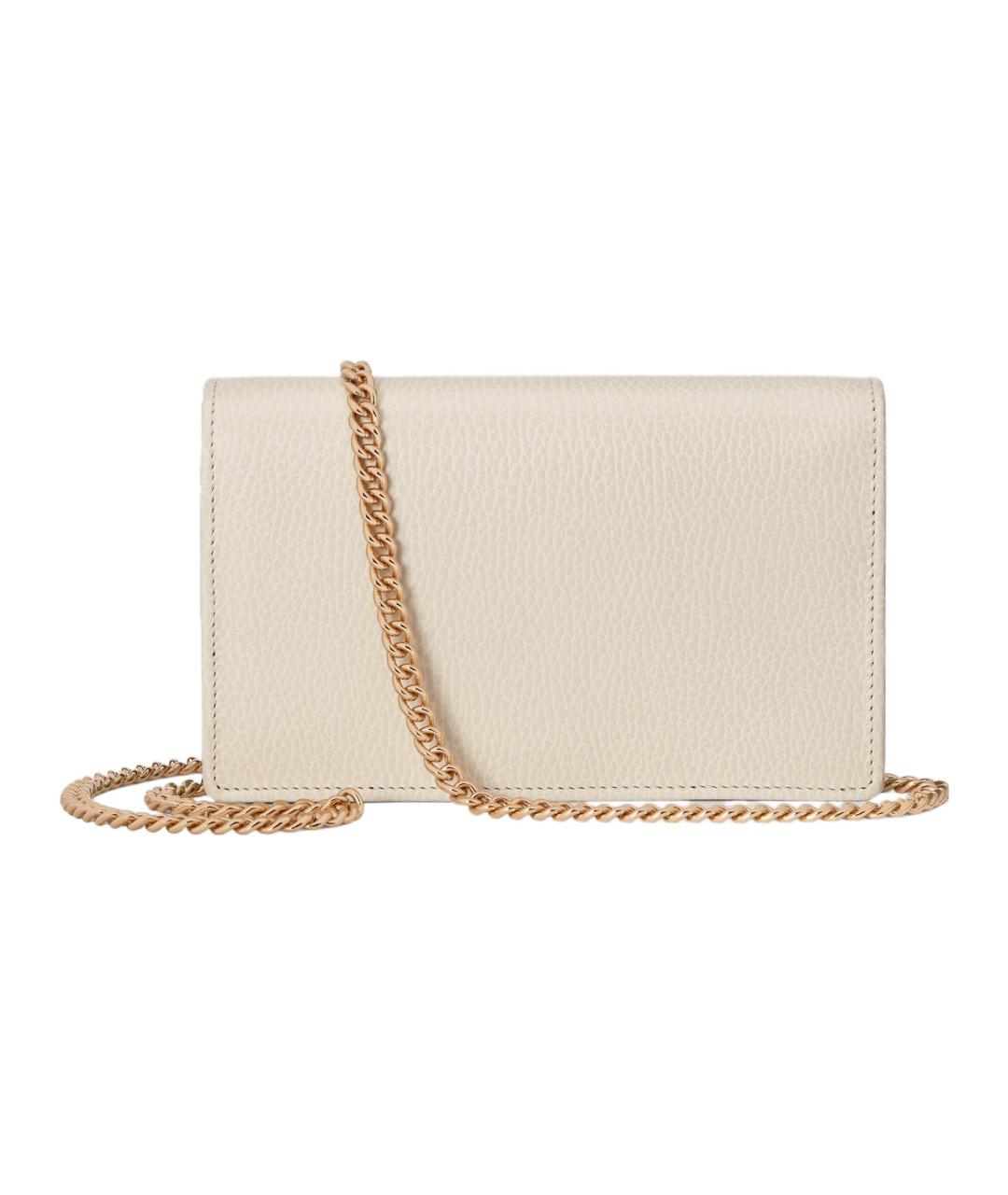 GUCCI Бежевая кожаная сумка через плечо, фото 3