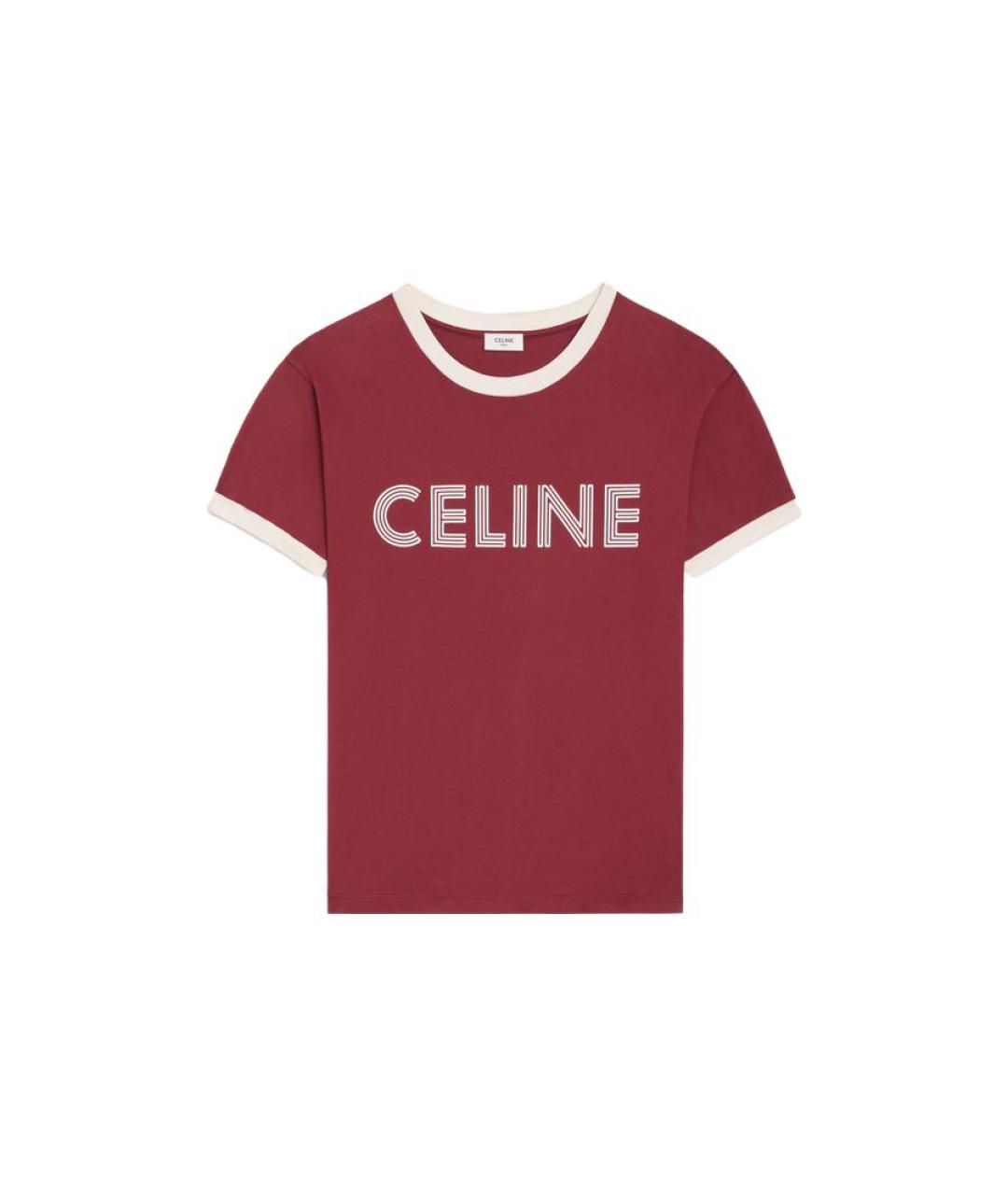 CELINE Красная хлопковая футболка, фото 1
