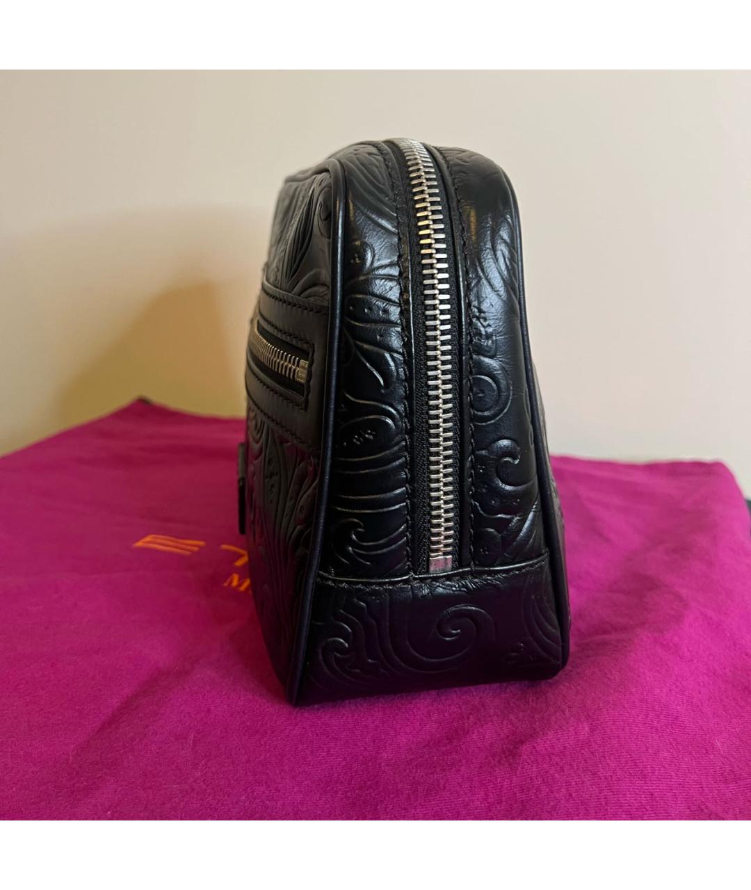 ETRO Черная кожаная барсетка, фото 2