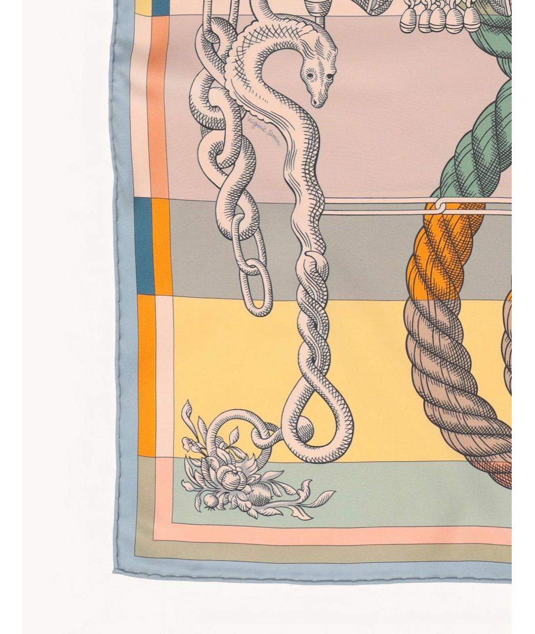 HERMES Мульти шелковый платок, фото 6