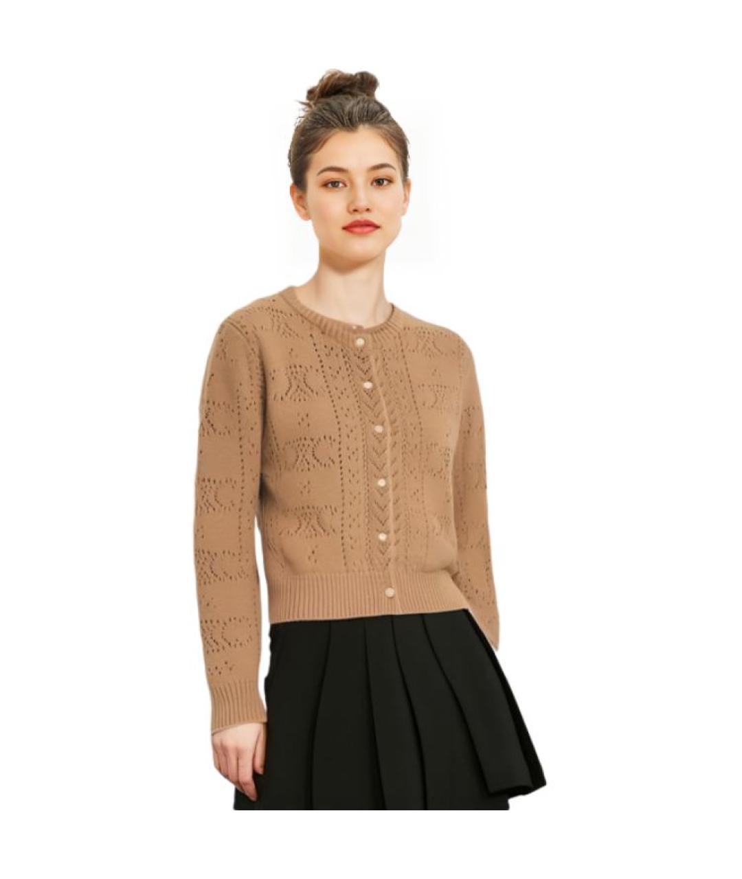 CELINE Бежевый шерстяной кардиган, фото 5