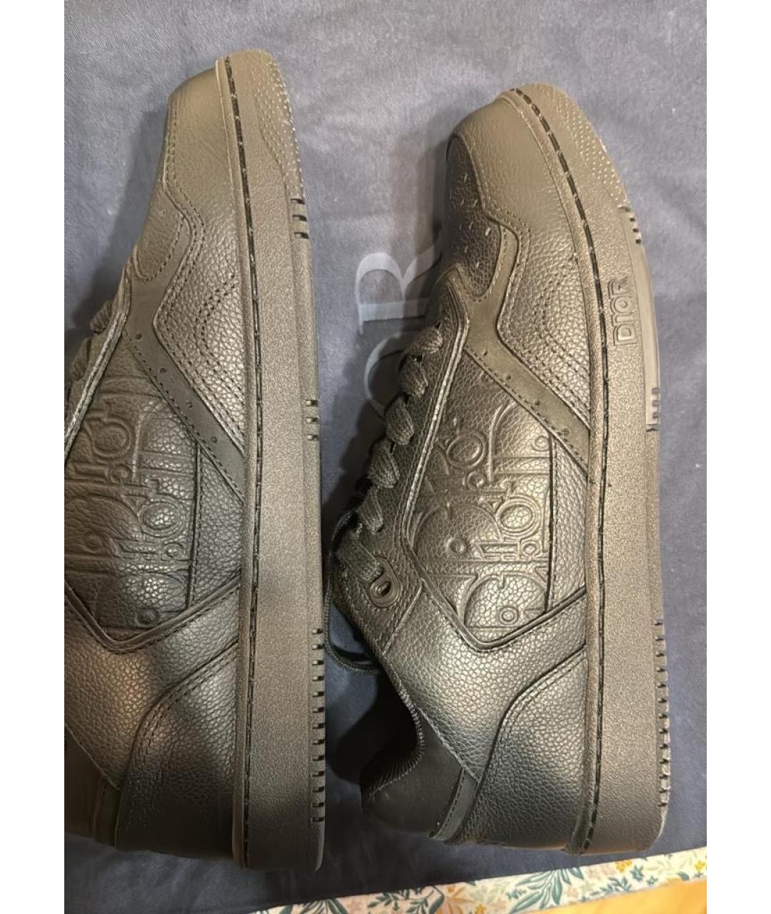 CHRISTIAN DIOR Черные кожаные низкие кроссовки / кеды, фото 3