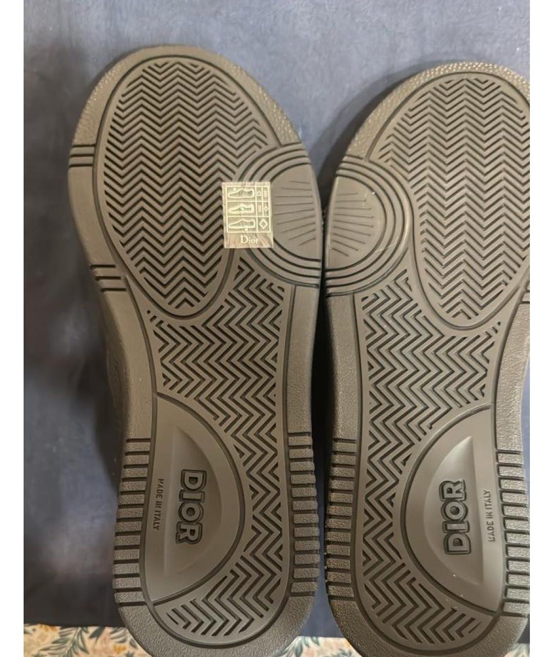 CHRISTIAN DIOR Черные кожаные низкие кроссовки / кеды, фото 2