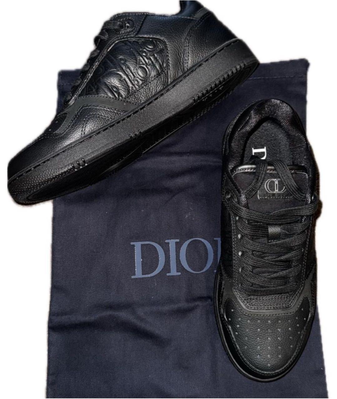 CHRISTIAN DIOR Черные кожаные низкие кроссовки / кеды, фото 4