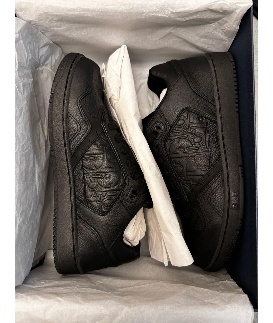 CHRISTIAN DIOR Черные кожаные низкие кроссовки / кеды, фото 8
