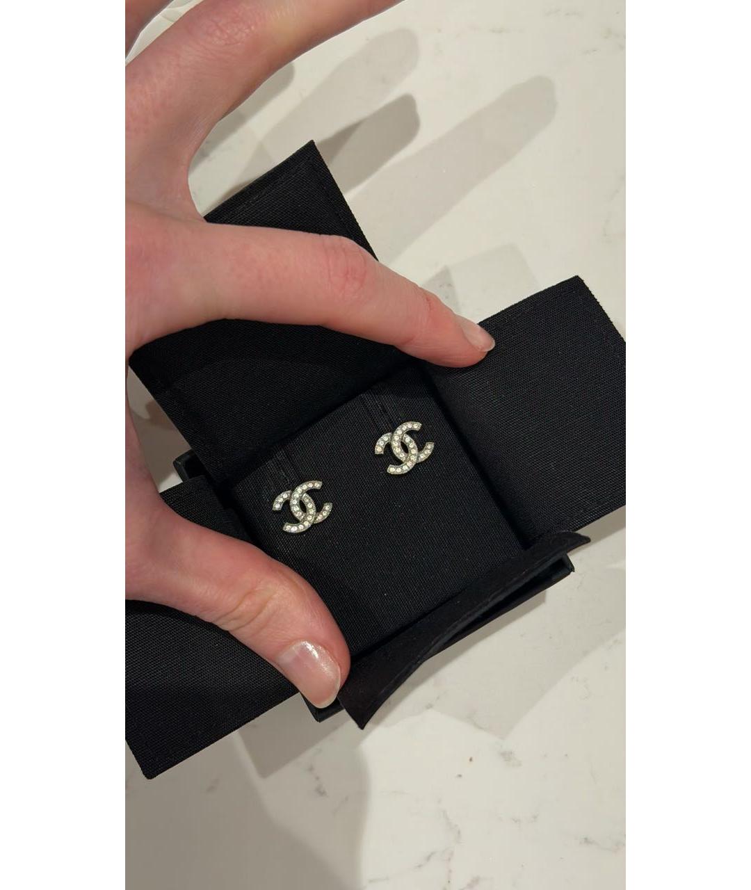 CHANEL Серебряные металлические серьги, фото 3