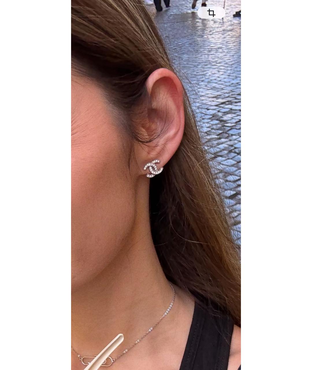 CHANEL Серебряные металлические серьги, фото 4