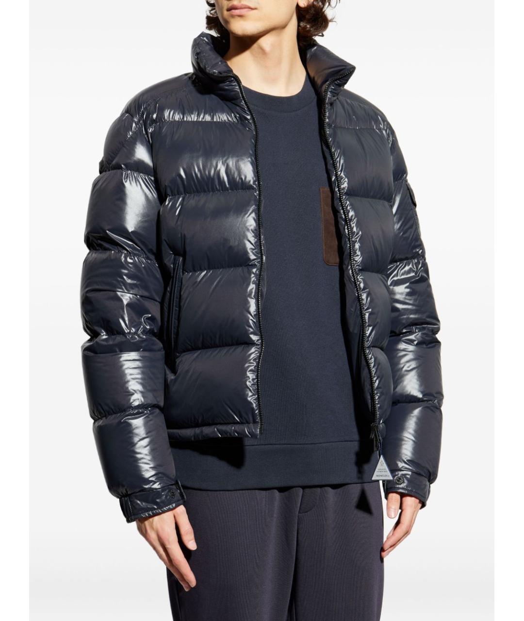 MONCLER Синий полиамидовый пуховик, фото 4