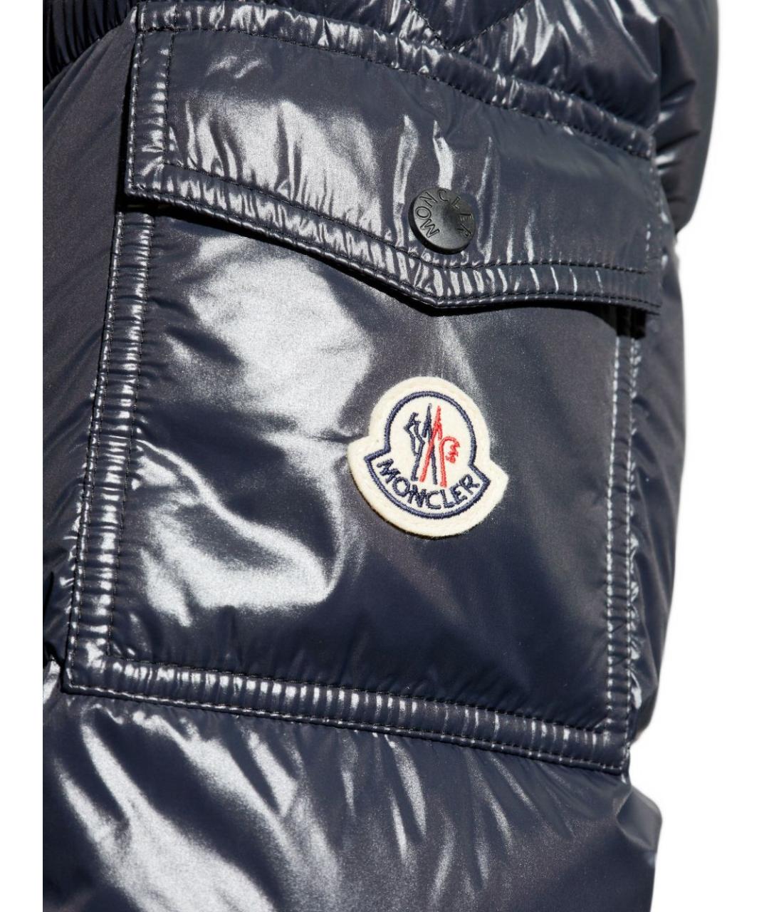 MONCLER Синий полиамидовый пуховик, фото 2