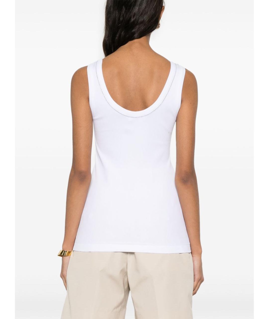 BRUNELLO CUCINELLI Белая хлопковая майка, фото 2