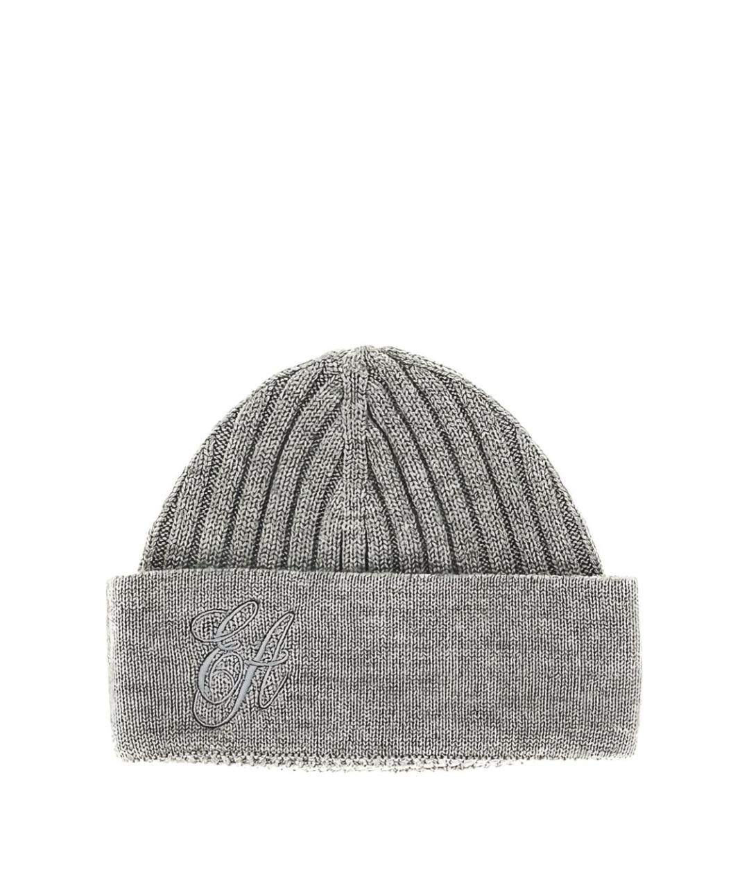 EMPORIO ARMANI Серая шерстяная шапка, фото 1