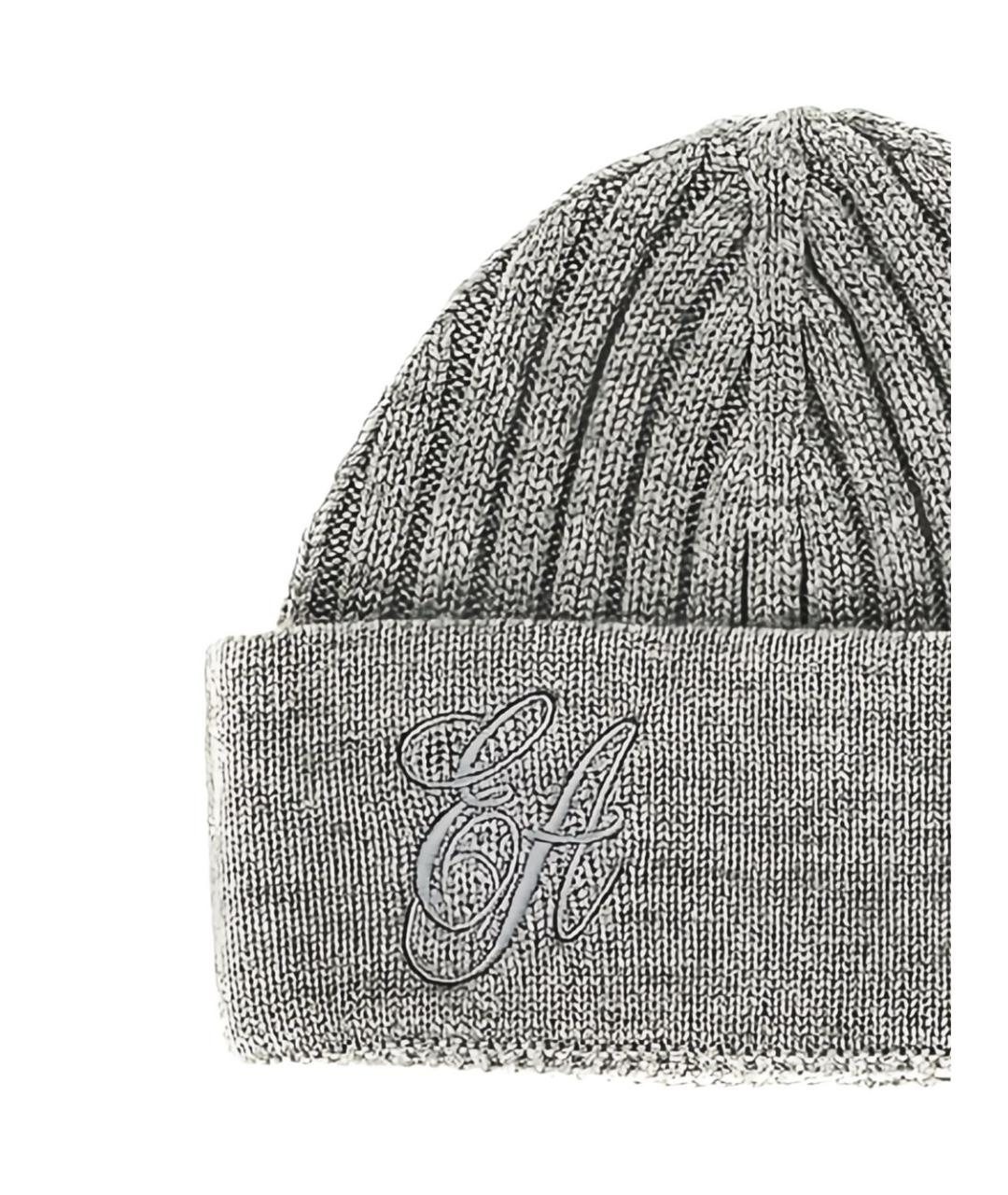 EMPORIO ARMANI Серая шерстяная шапка, фото 2