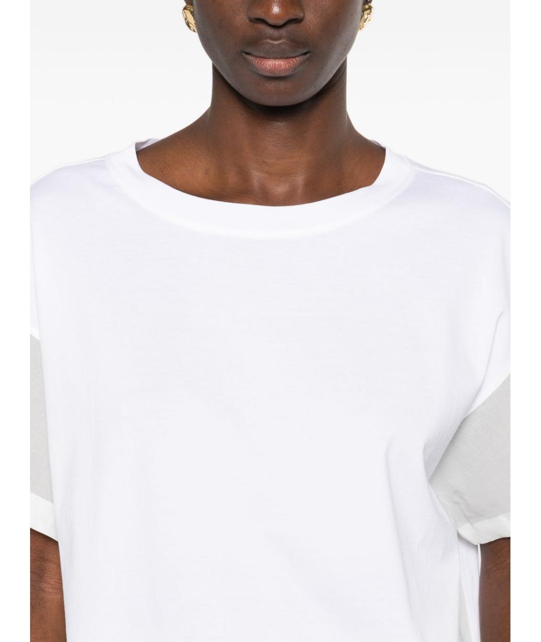 BRUNELLO CUCINELLI Белая хлопковая футболка, фото 2