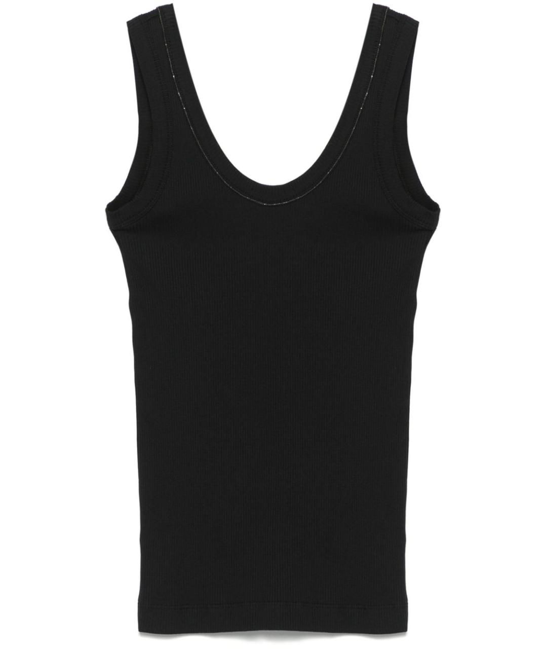 BRUNELLO CUCINELLI Черная хлопковая майка, фото 1