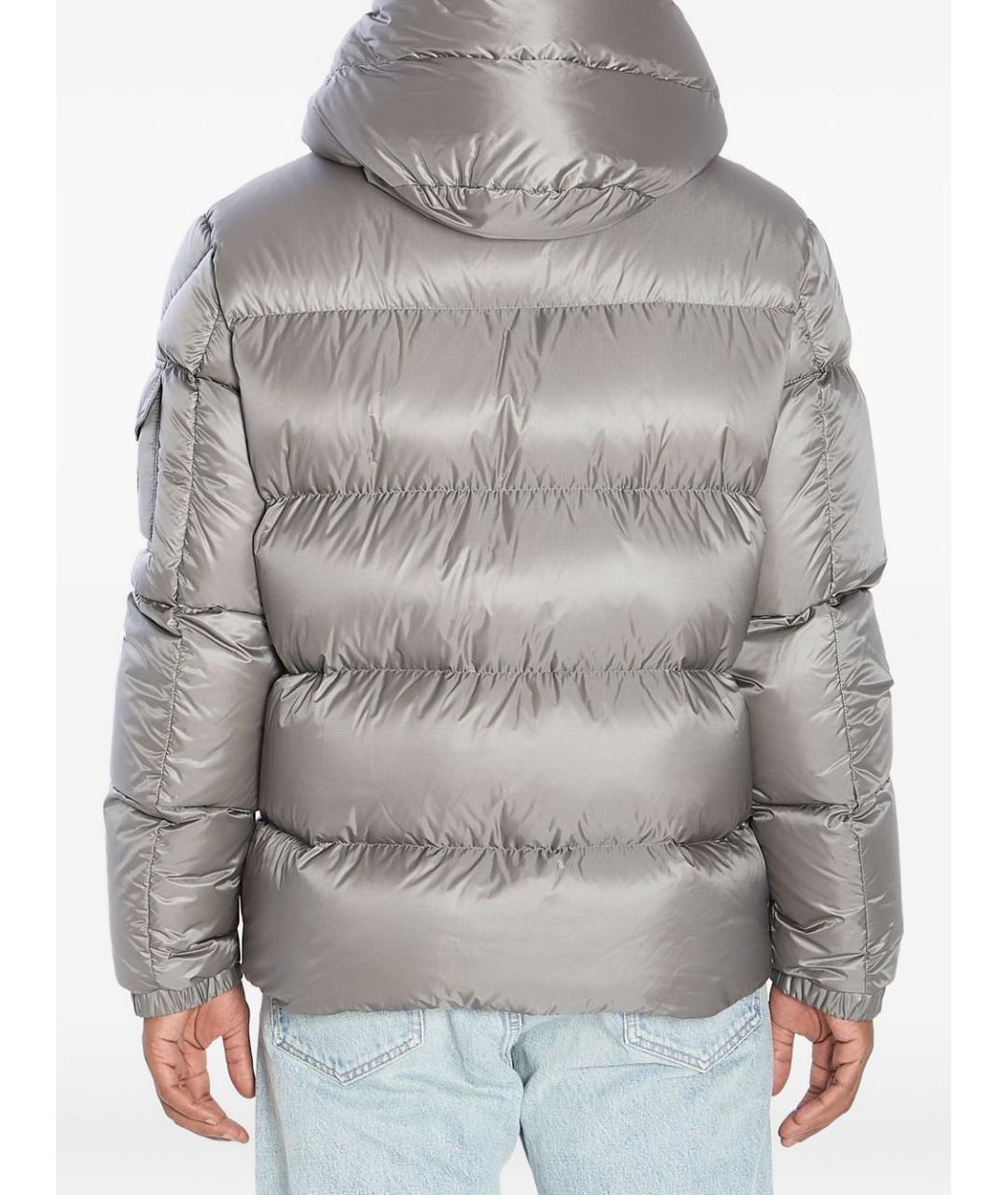 MONCLER Серый полиамидовый пуховик, фото 5