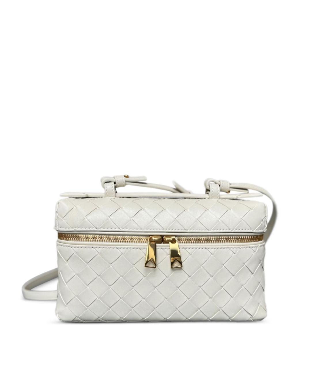BOTTEGA VENETA Белая кожаная сумка с короткими ручками, фото 1