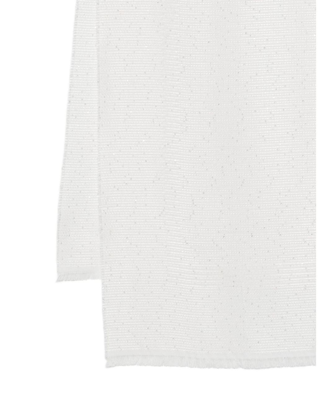 EMPORIO ARMANI Белый шерстяной шарф, фото 3