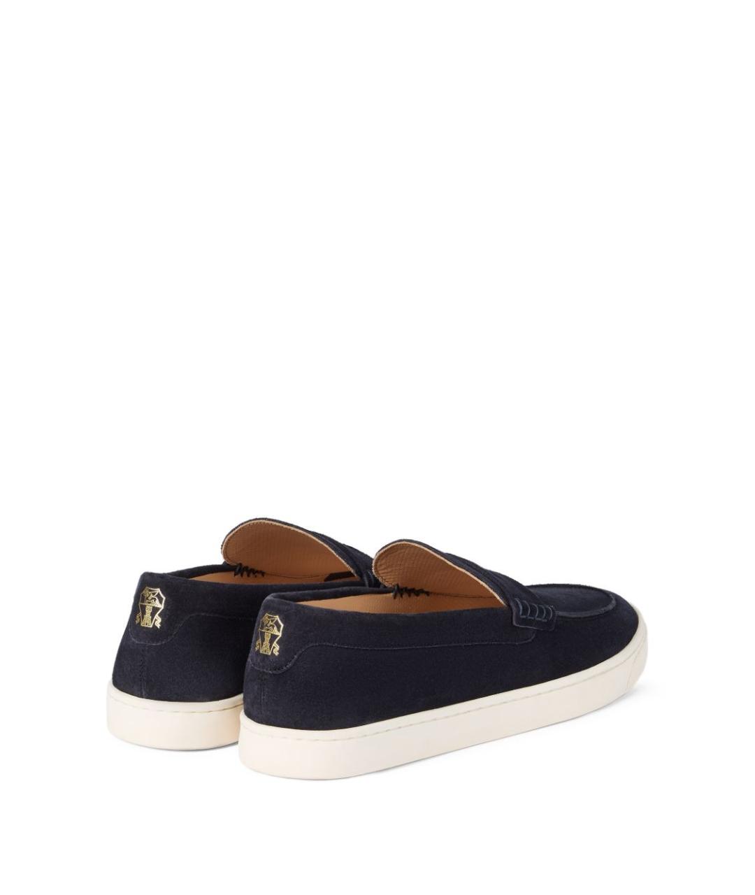 BRUNELLO CUCINELLI Синие замшевые лоферы, фото 3