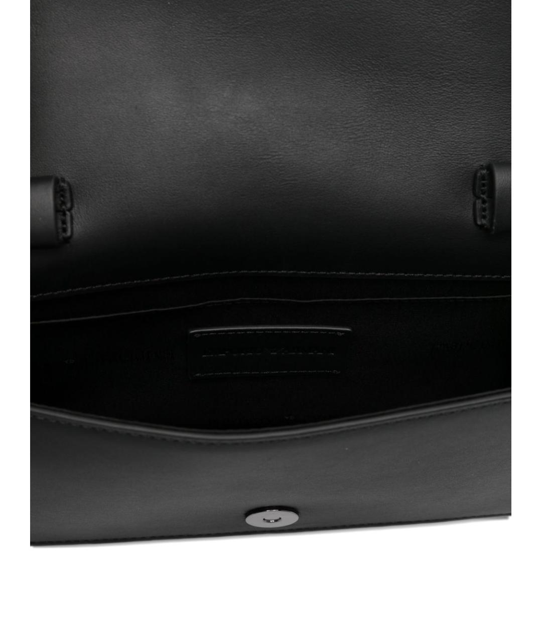 EMPORIO ARMANI Черная кожаная сумка на плечо, фото 2