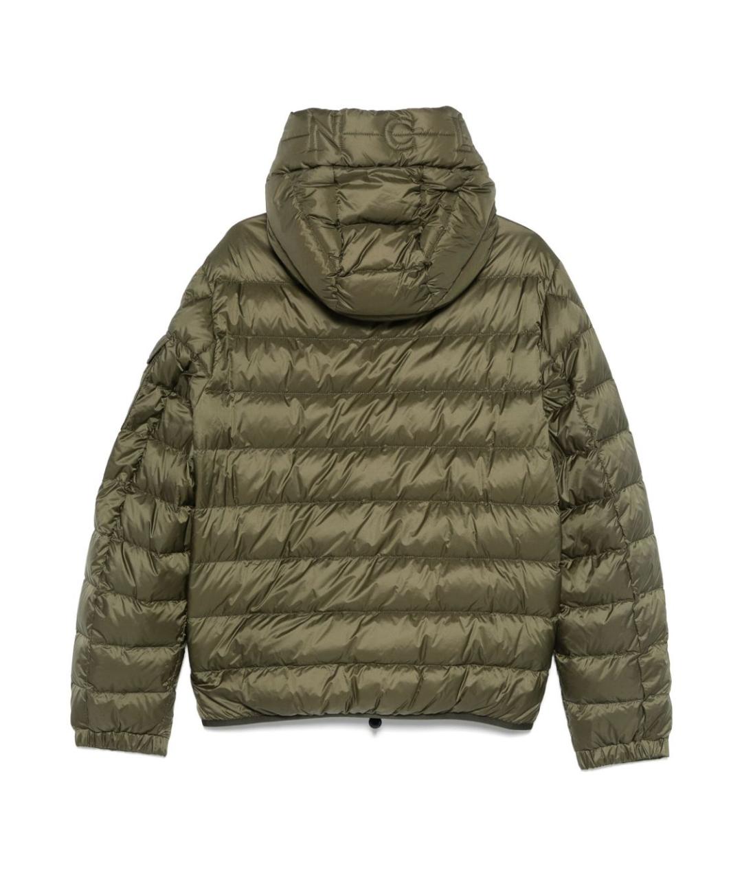 MONCLER Зеленый полиамидовый пуховик, фото 2