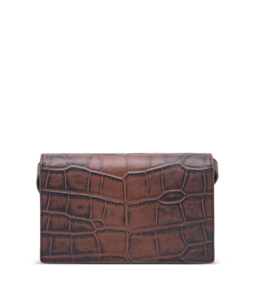 EMPORIO ARMANI Коричневая кожаная сумка на плечо, фото 3