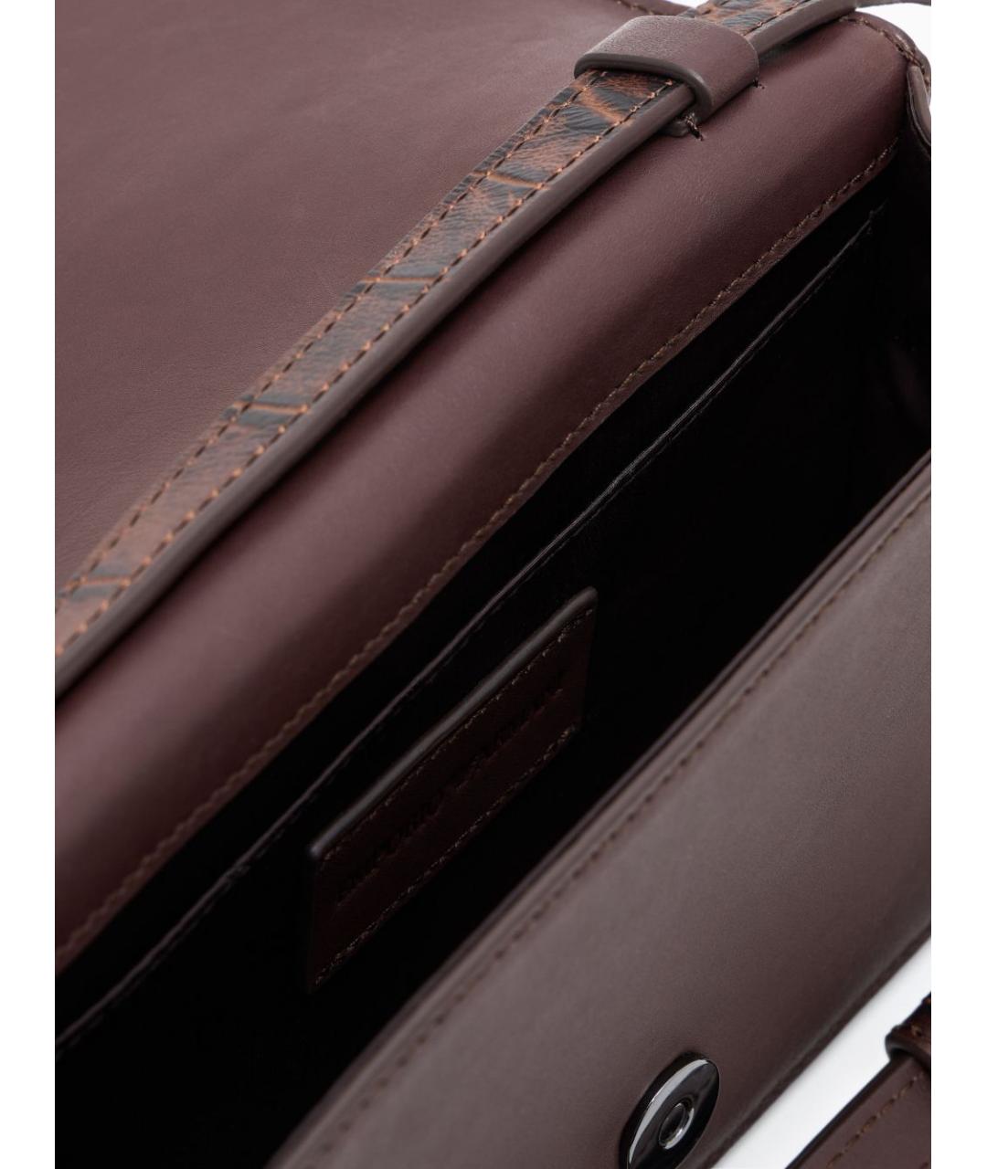 EMPORIO ARMANI Коричневая кожаная сумка на плечо, фото 2