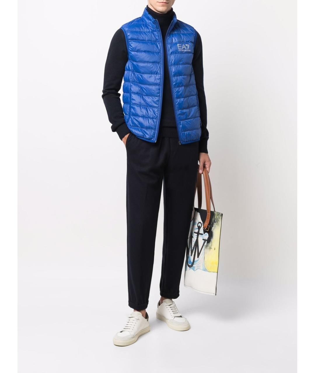 EMPORIO ARMANI Синяя кашемировая водолазка, фото 3