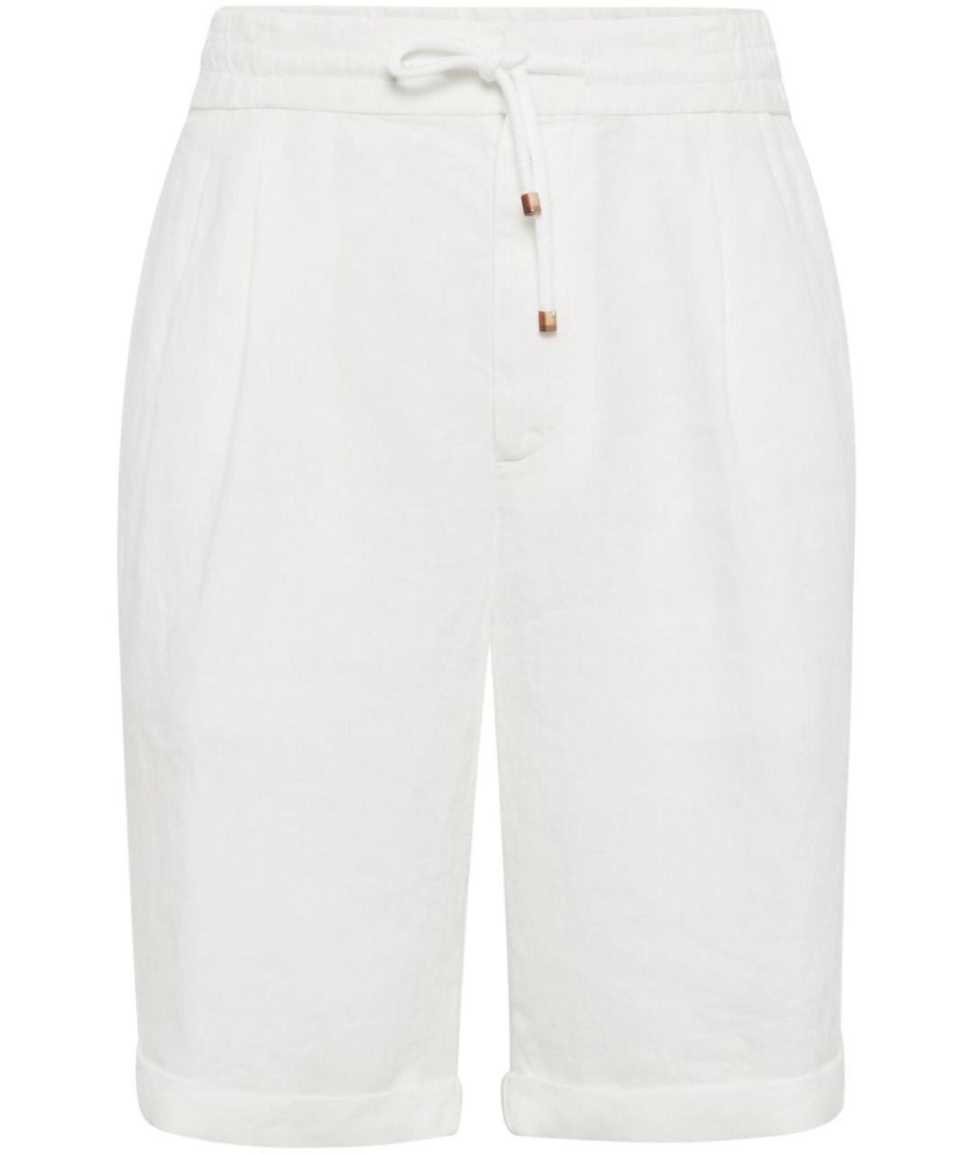 BRUNELLO CUCINELLI Белые льняные шорты, фото 1