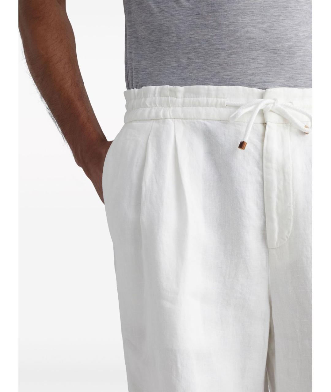 BRUNELLO CUCINELLI Белые льняные шорты, фото 2