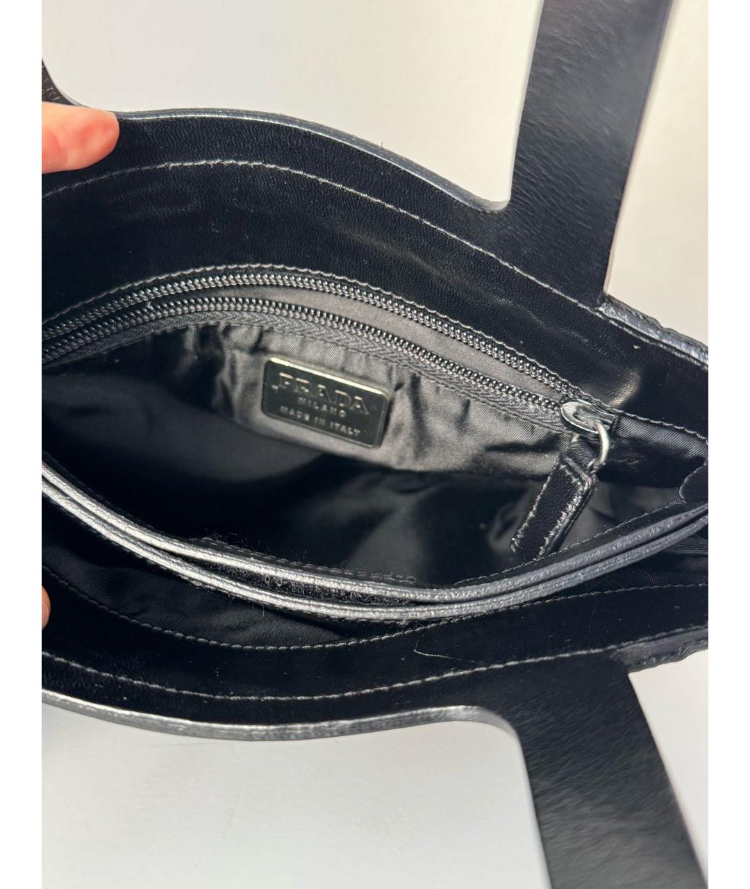 PRADA Черная тканевая сумка с короткими ручками, фото 3